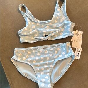 Old Navy Light Blue Daisy Bikini Set